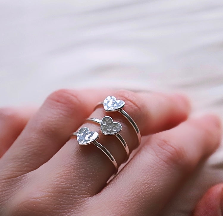 Textured Heart Ring