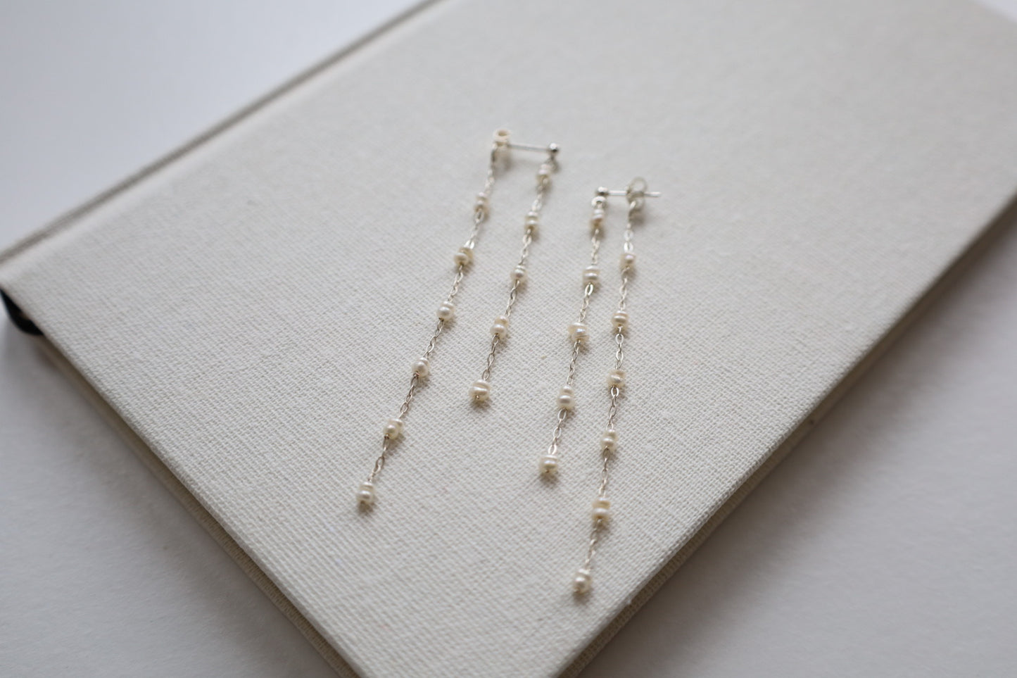 Double Dangle Pearl Earrings