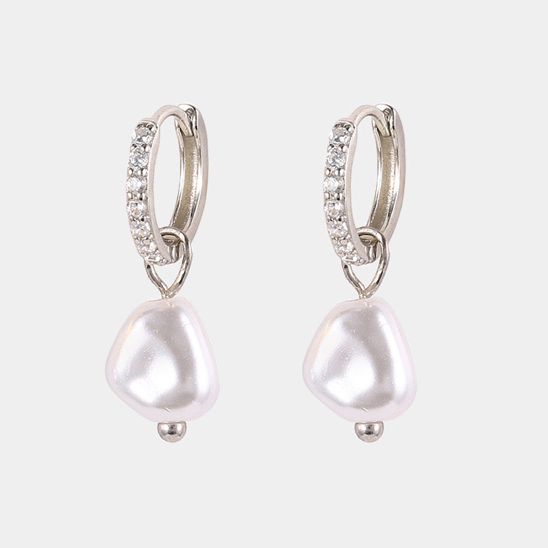 Silver Eternal Pearl Earrings