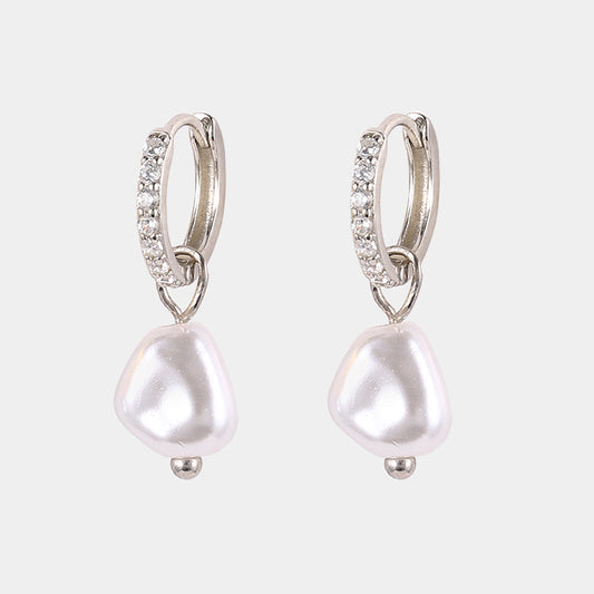 Silver Eternal Pearl Earrings