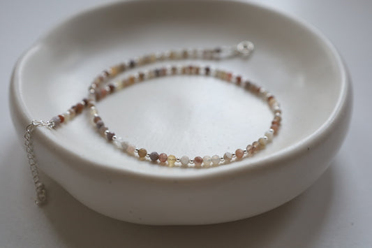 Dainty Botswana Gemstone Necklace | 925 Sterling Silver