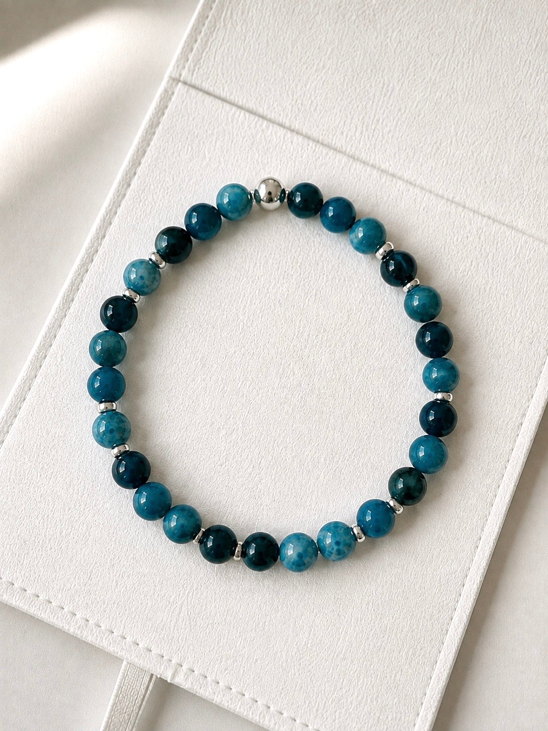 Blue Apatite Gemstone Bracelet | 925 Sterling Silver
