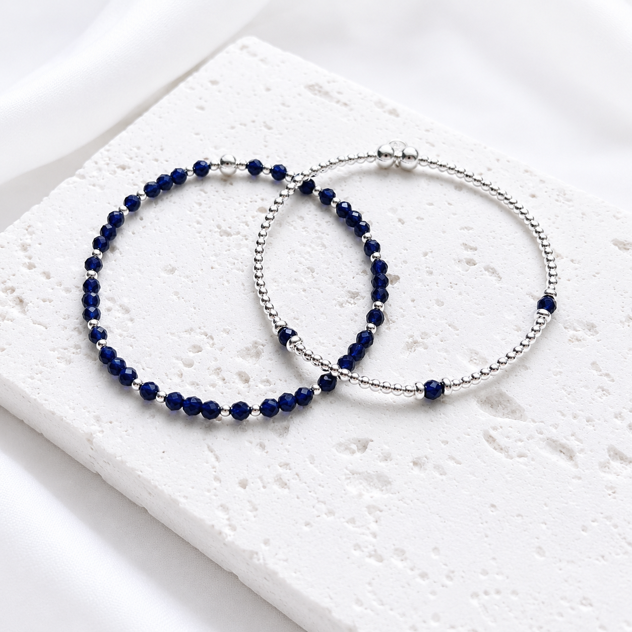 ‘Three Wishes’ Sapphire Bracelet | 925 Sterling Silver | September Birthstone