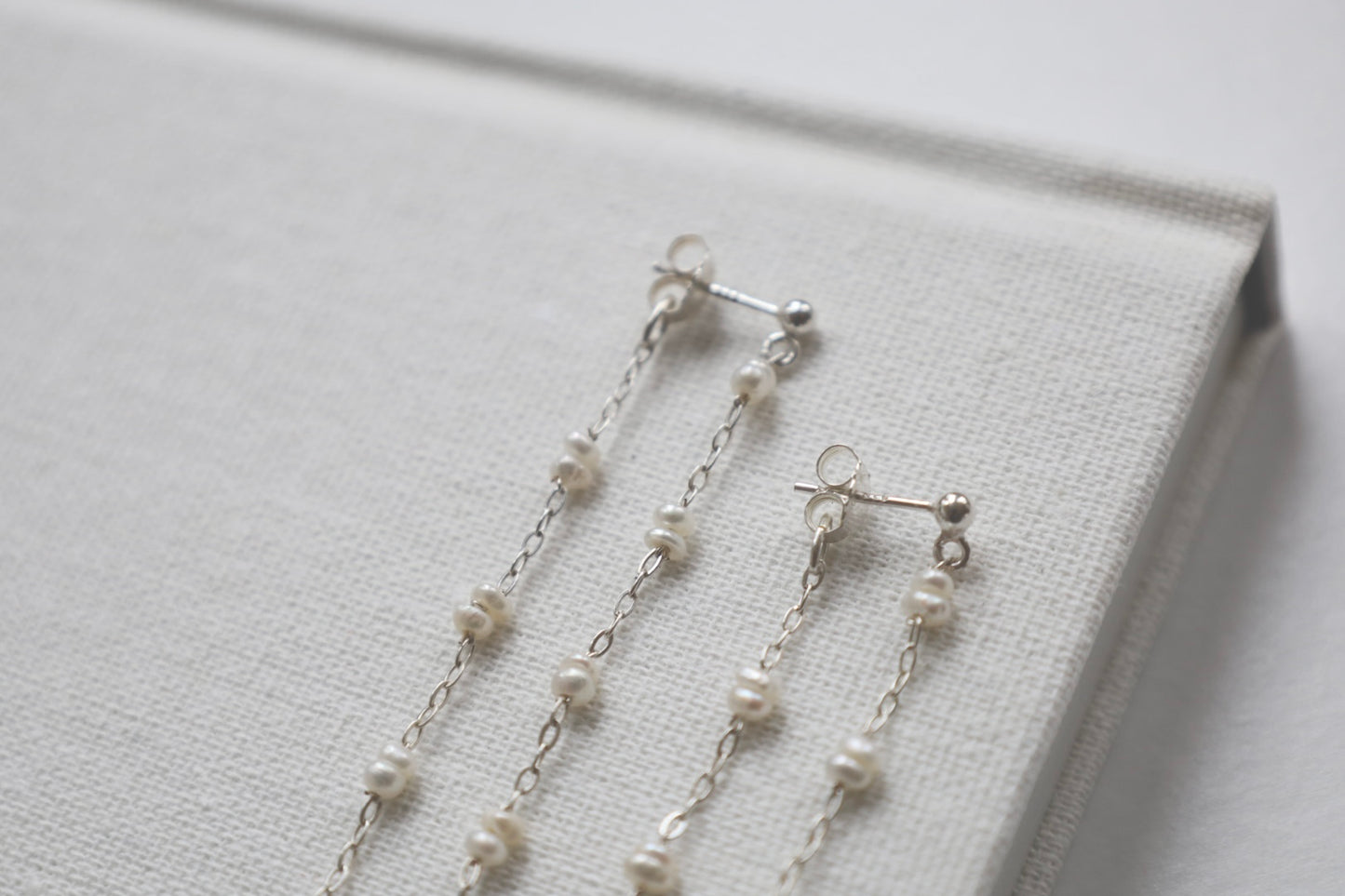 Double Dangle Pearl Earrings