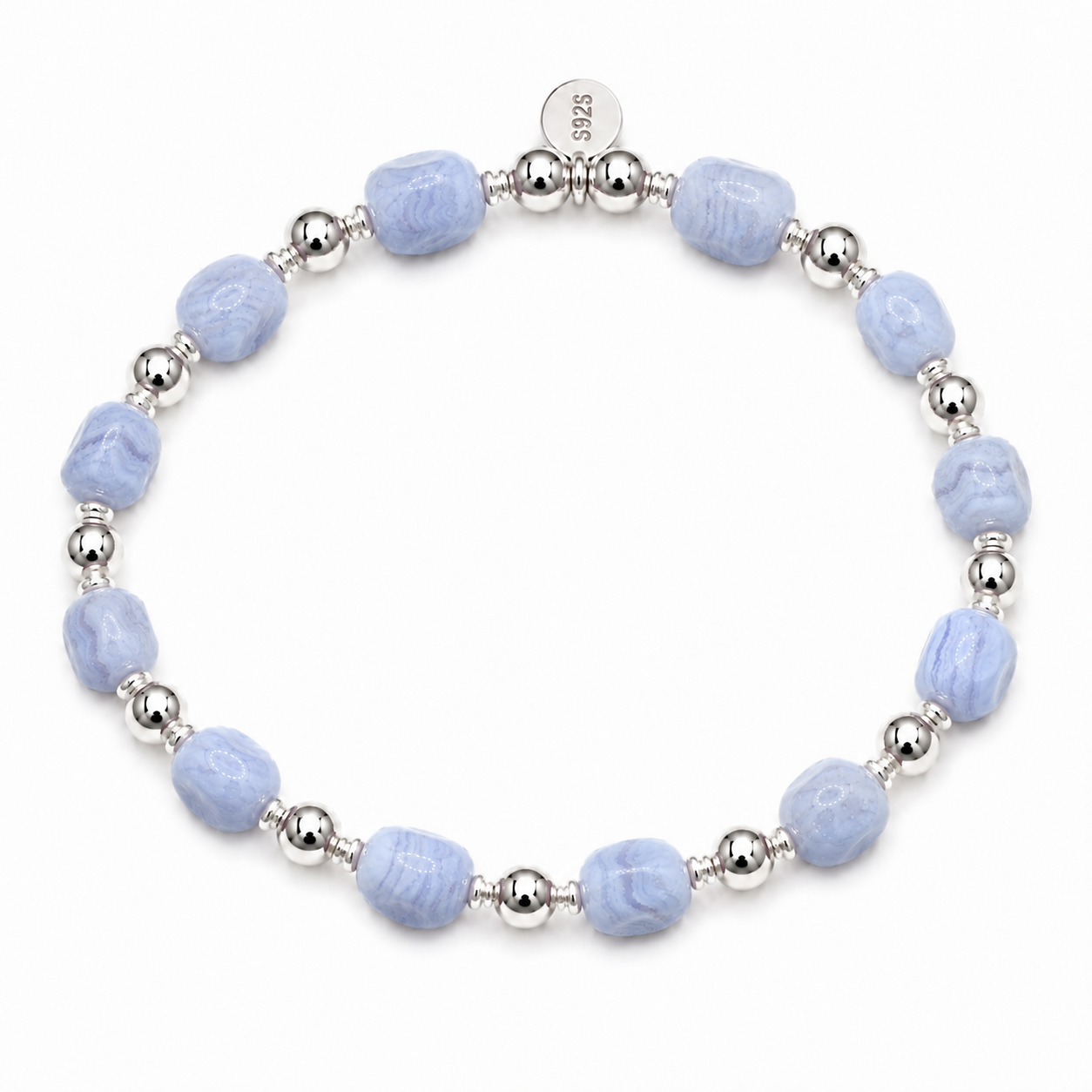 Blue Lace Agate Pebble Bracelet