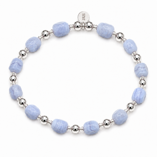 Blue Lace Agate Pebble Bracelet