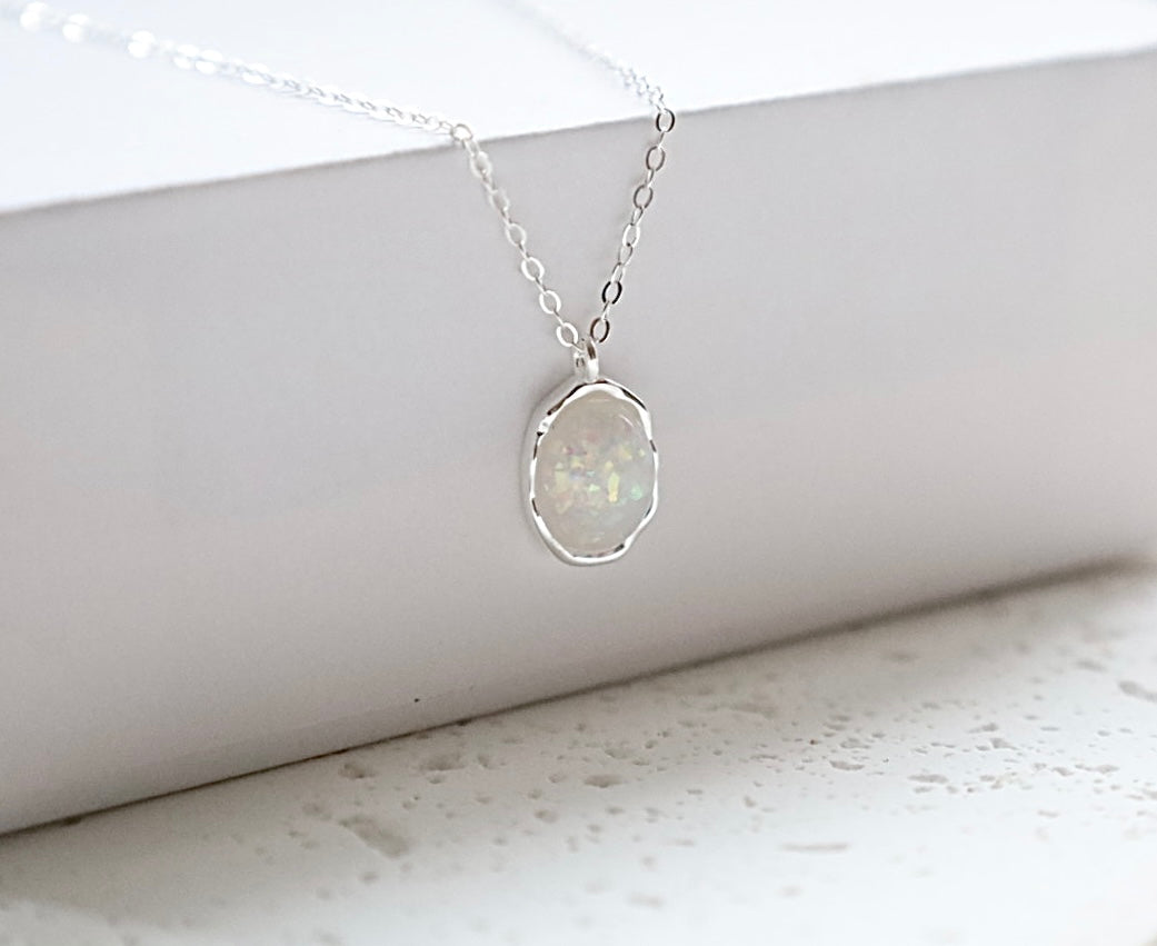 Opal Necklace. 925 Sterling Silver