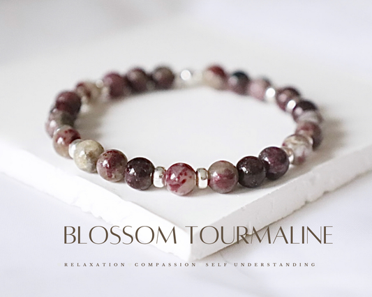 Cherry Blossom Tourmaline Gemstone Bracelet | 925 Sterling Silver