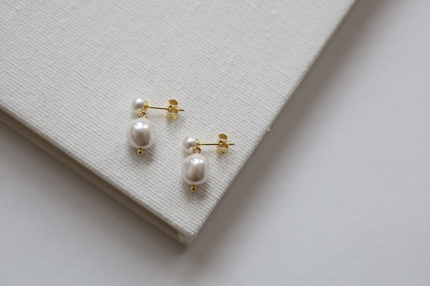 Gold Double Pearl Drops