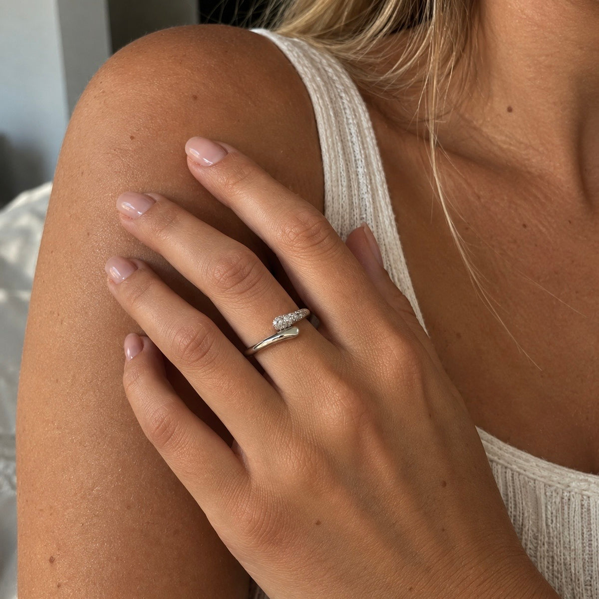 Aura Pavé Ring - Silver