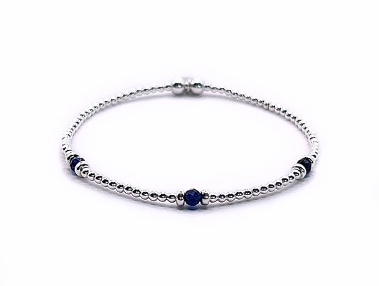 ‘Three Wishes’ Sapphire Bracelet | 925 Sterling Silver | September Birthstone