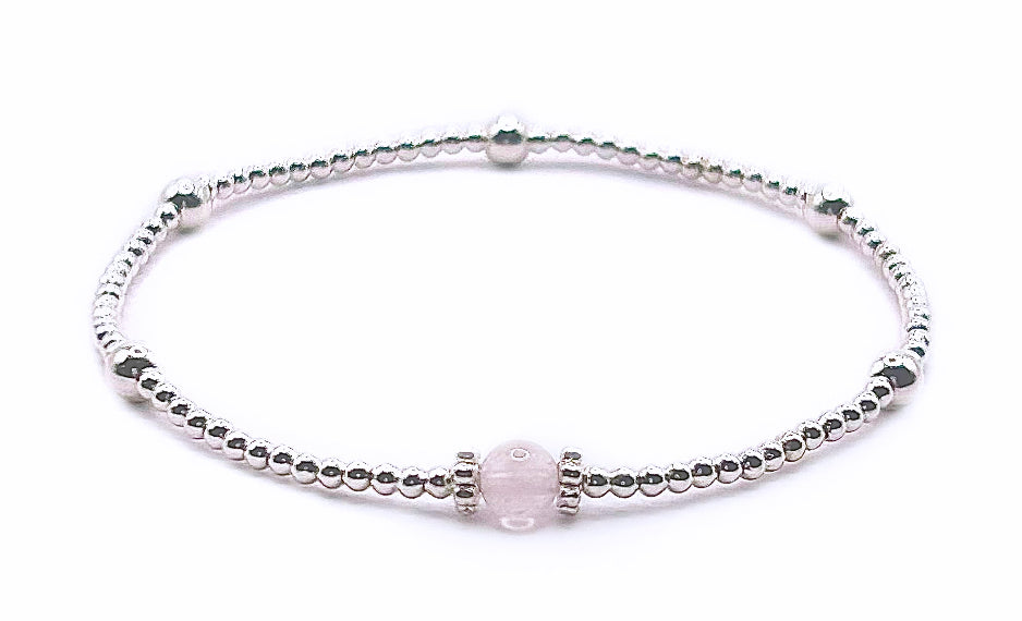 Touch of Rose Quartz Bracelet | 925 Sterling Silver