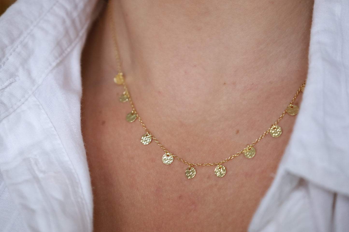 Reflection Disc Necklace- Gold or Sterling Silver