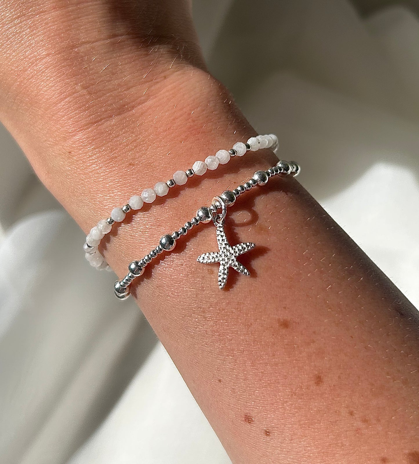 Dainty Moonstone Gemstone Bracelet | 925 Sterling Silver