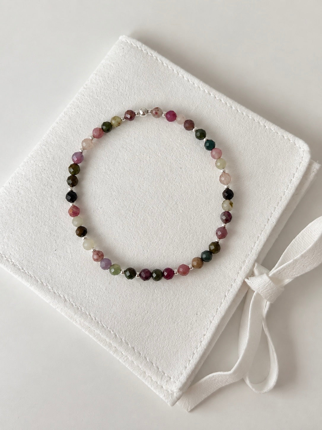 Dainty Tourmaline Gemstone Bracelet | 925 Sterling Silver