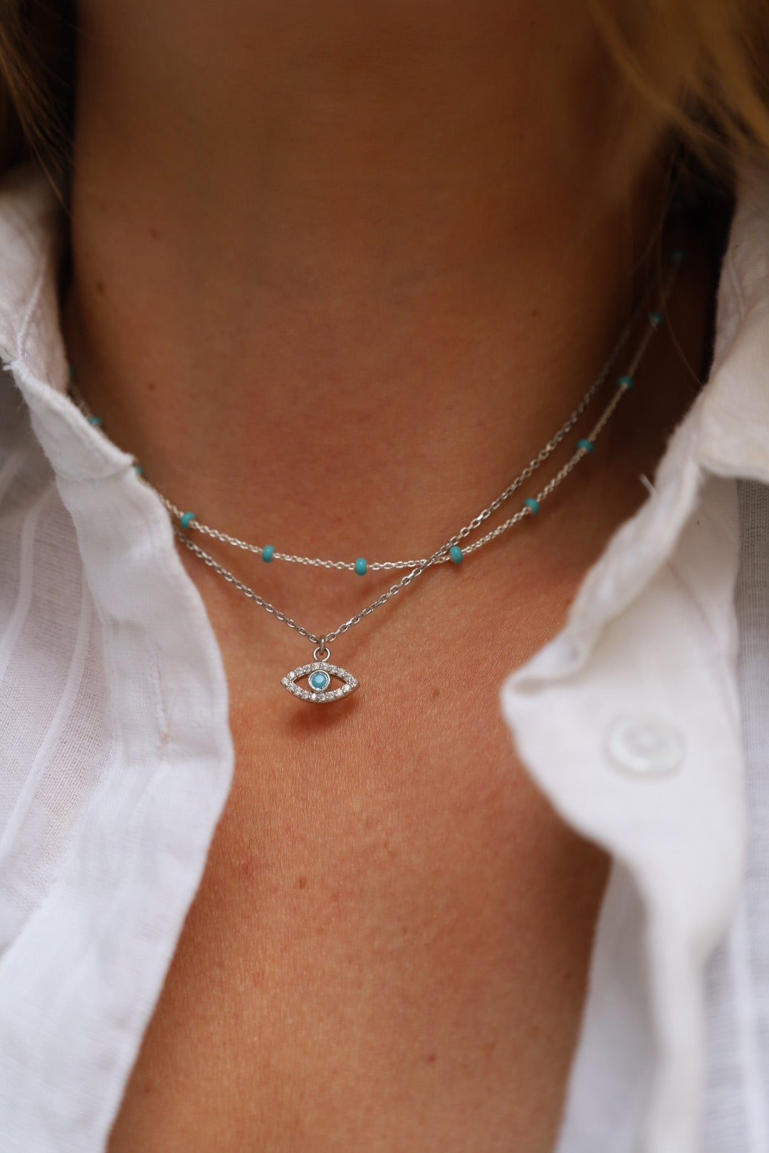 Turquoise Evil Eye Necklace