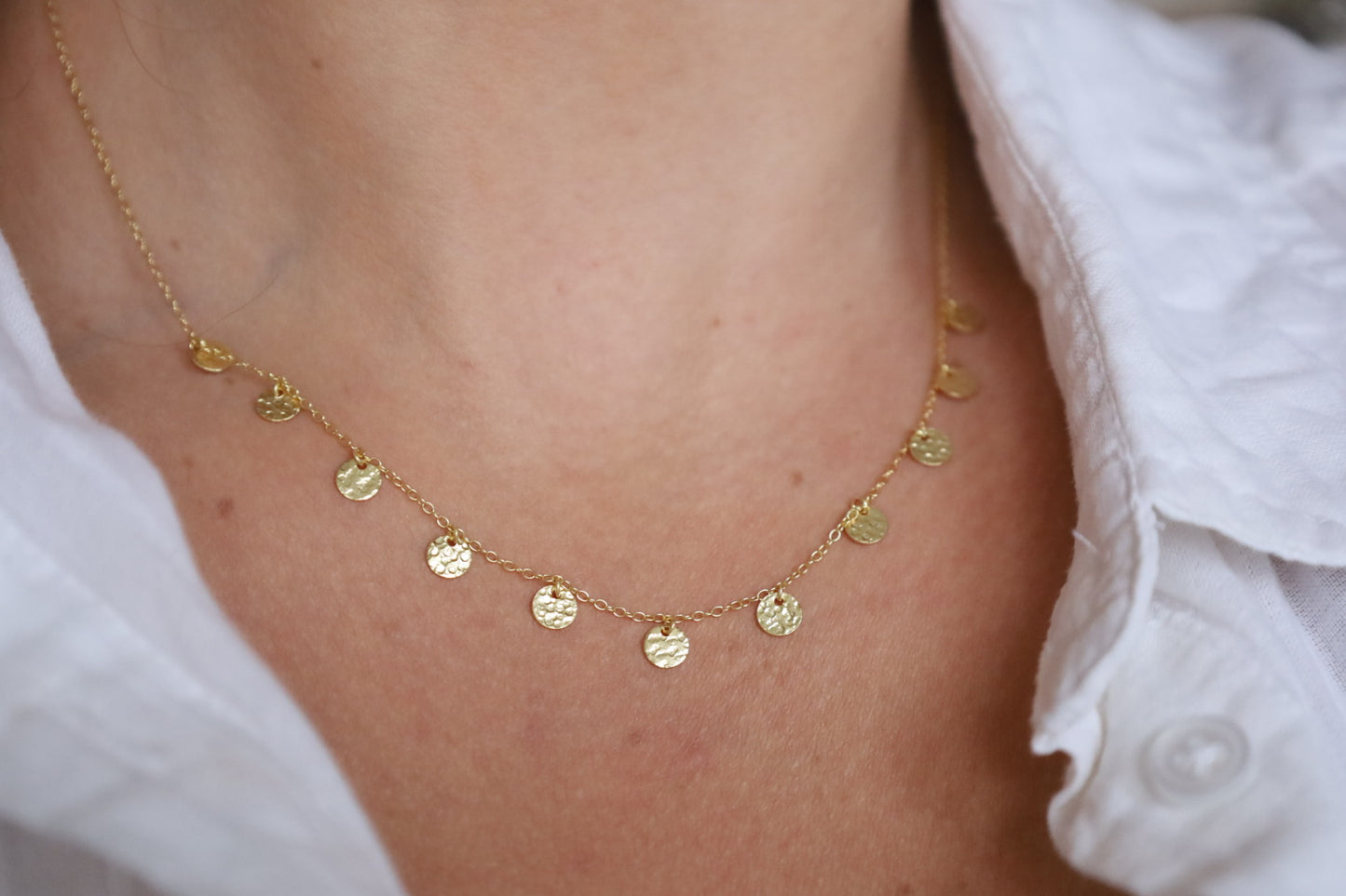 Reflection Disc Necklace- Gold or Sterling Silver