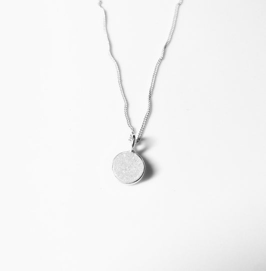 Druzy Agate Necklace. 925 Sterling Silver