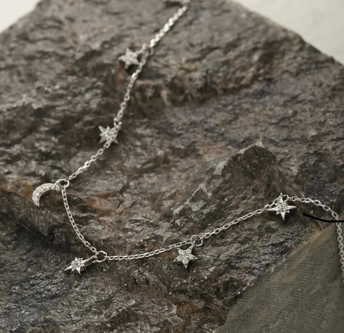 Moon and Star Necklace. 925 Sterling Silver