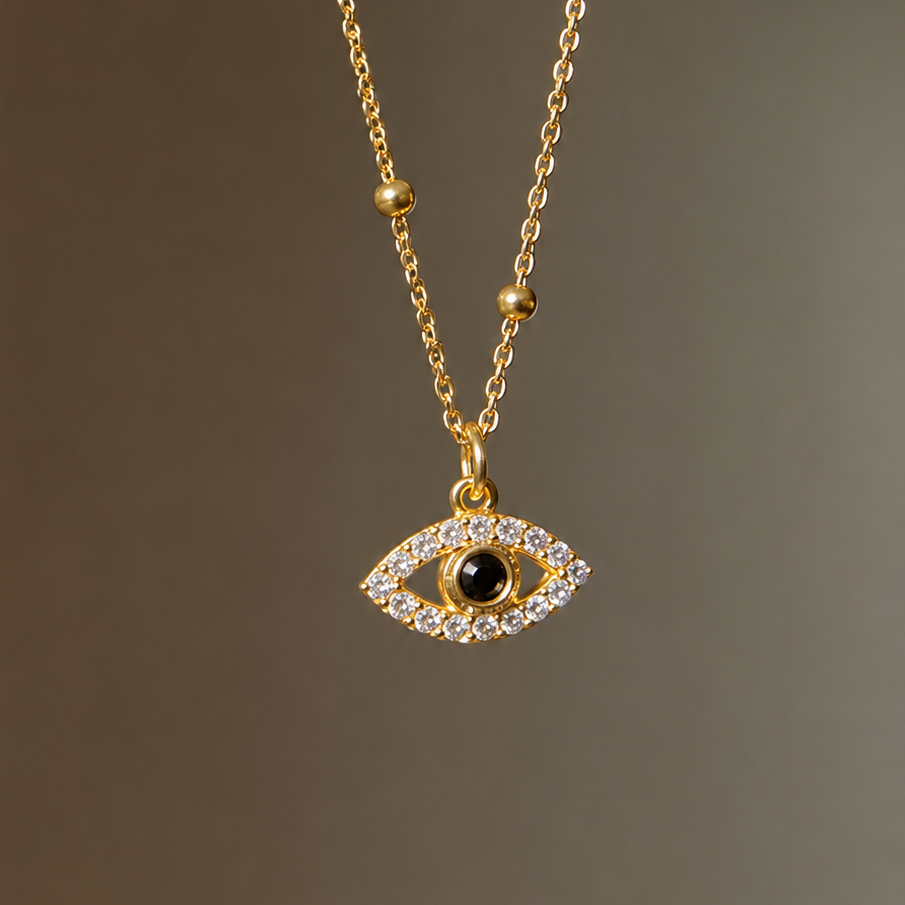 Gold Evil Eye Necklace