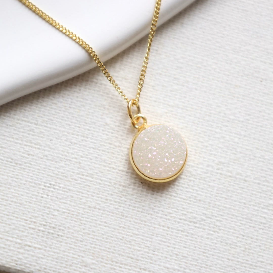 Druzy Agate Necklace. 925 Sterling Silver