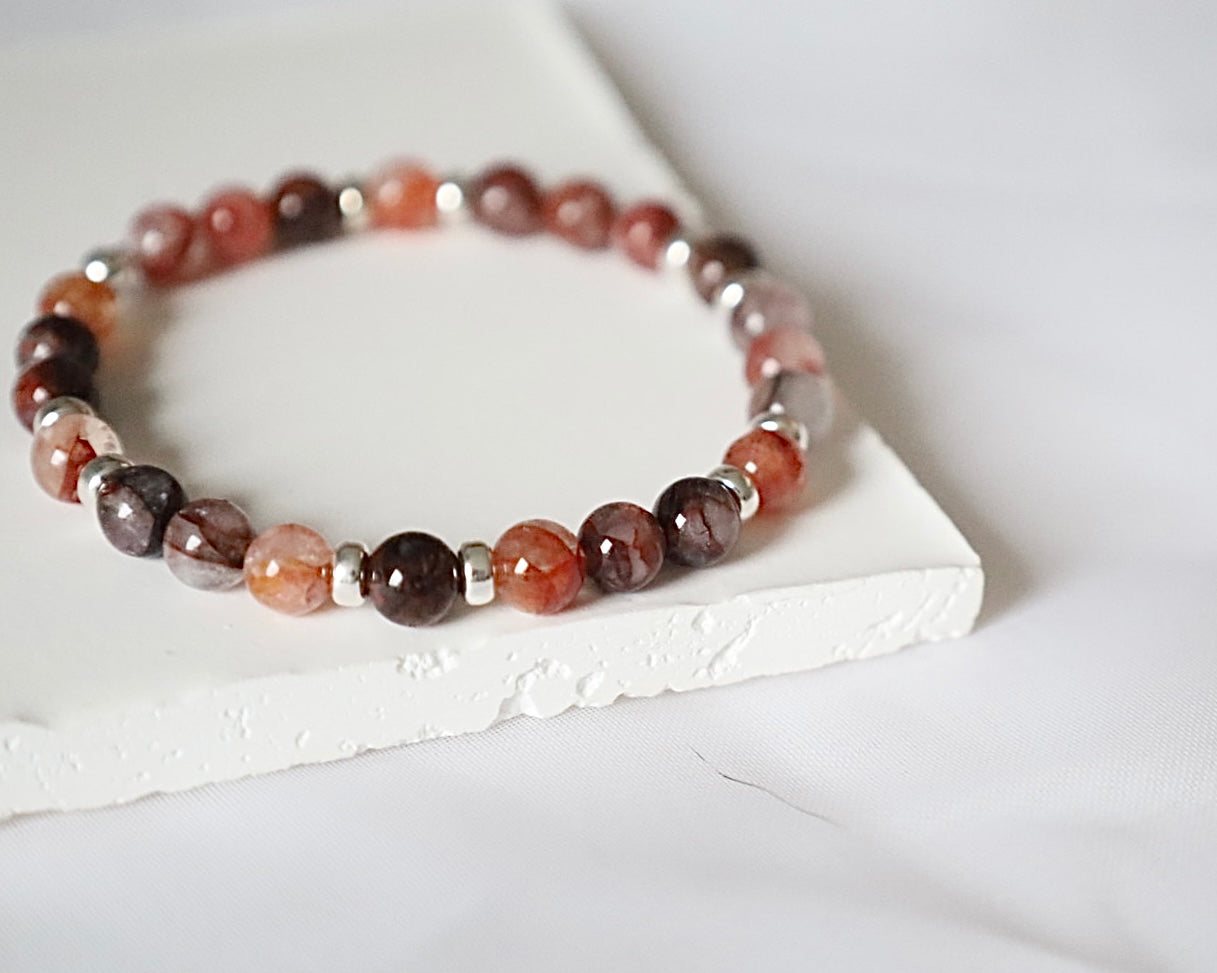 Hematoid Gemstone Bracelet | 925 Sterling Silver