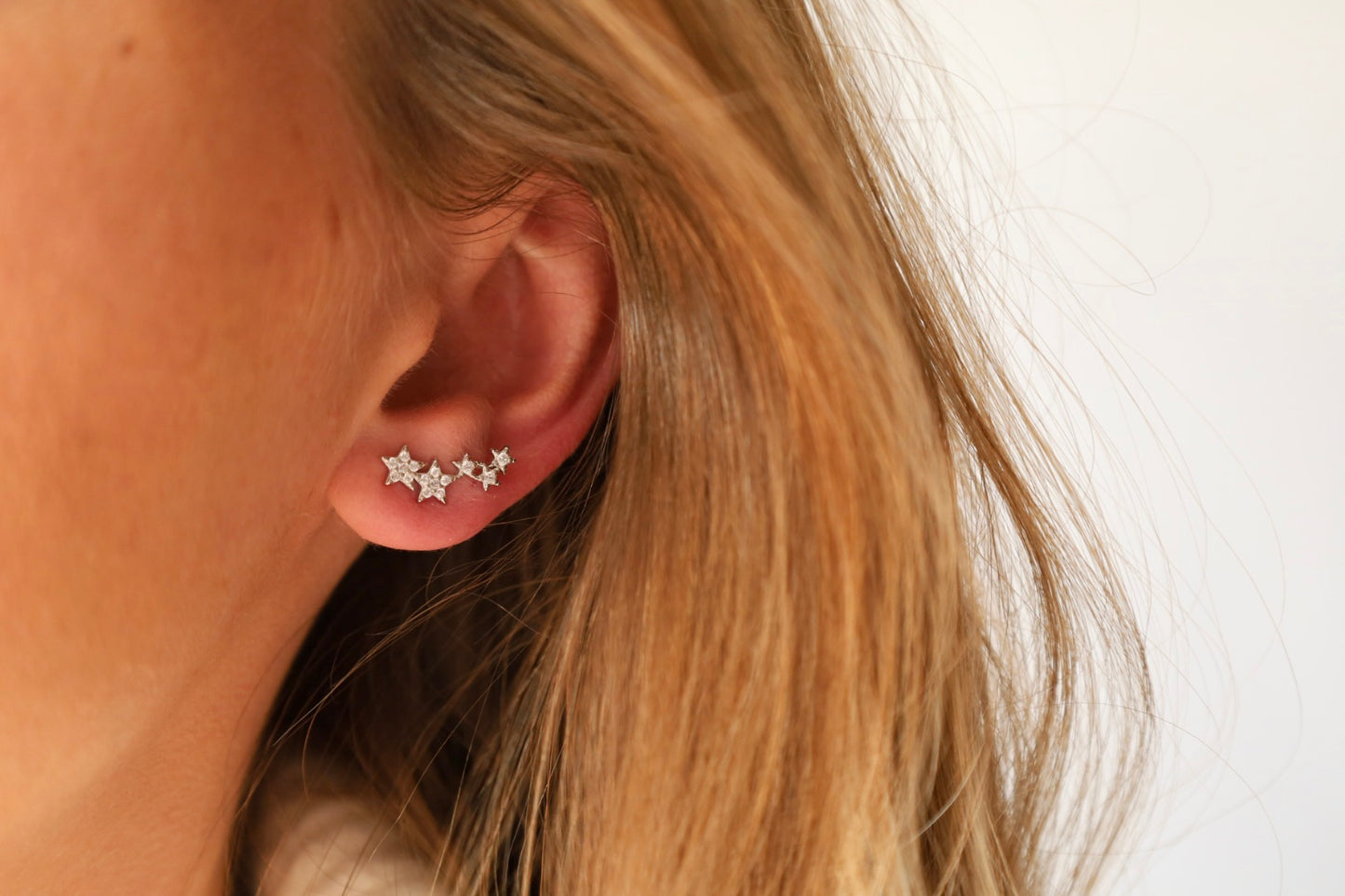 Star Climber Earrings- 925 Sterling Silver | Celestial Ear Crawlers