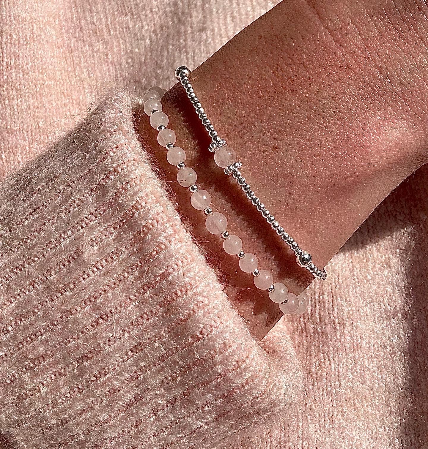 Touch of Rose Quartz Bracelet | 925 Sterling Silver