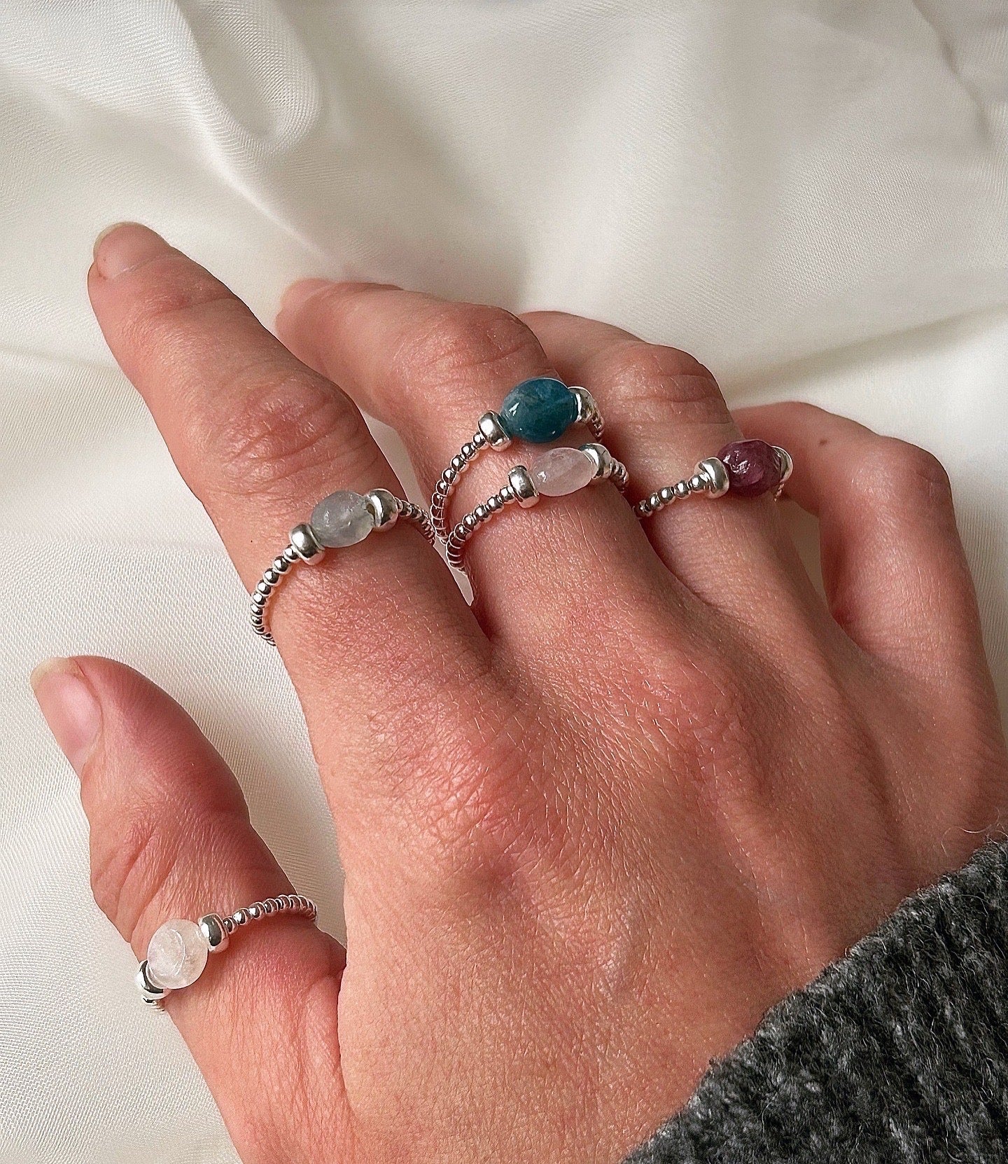 Aquamarine Pebble Ring