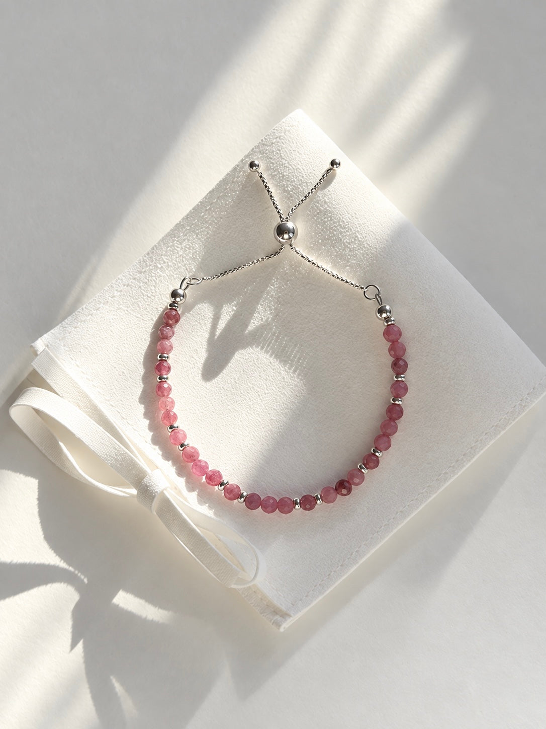 Pink Tourmaline Adjustable Bracelet | October Birthstone