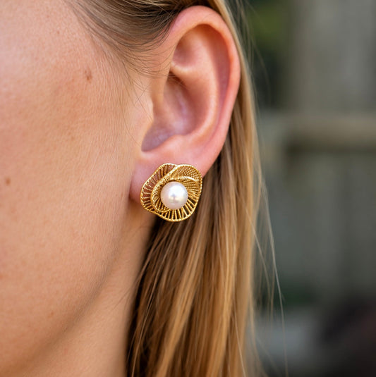 Woven Pearl Earrings