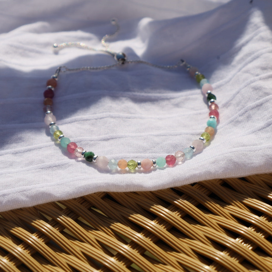 ‘Limited Addition’ Spring Gemstone Adjustable Bracelet | 925 Sterling Silver