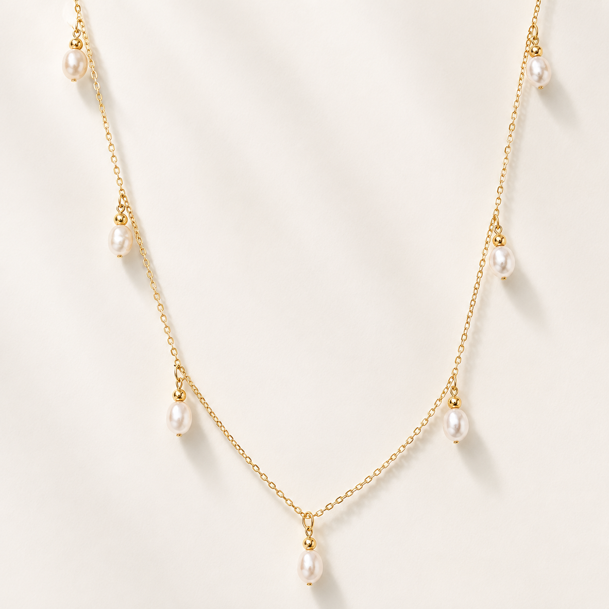 Multi Pearl Drop Necklace