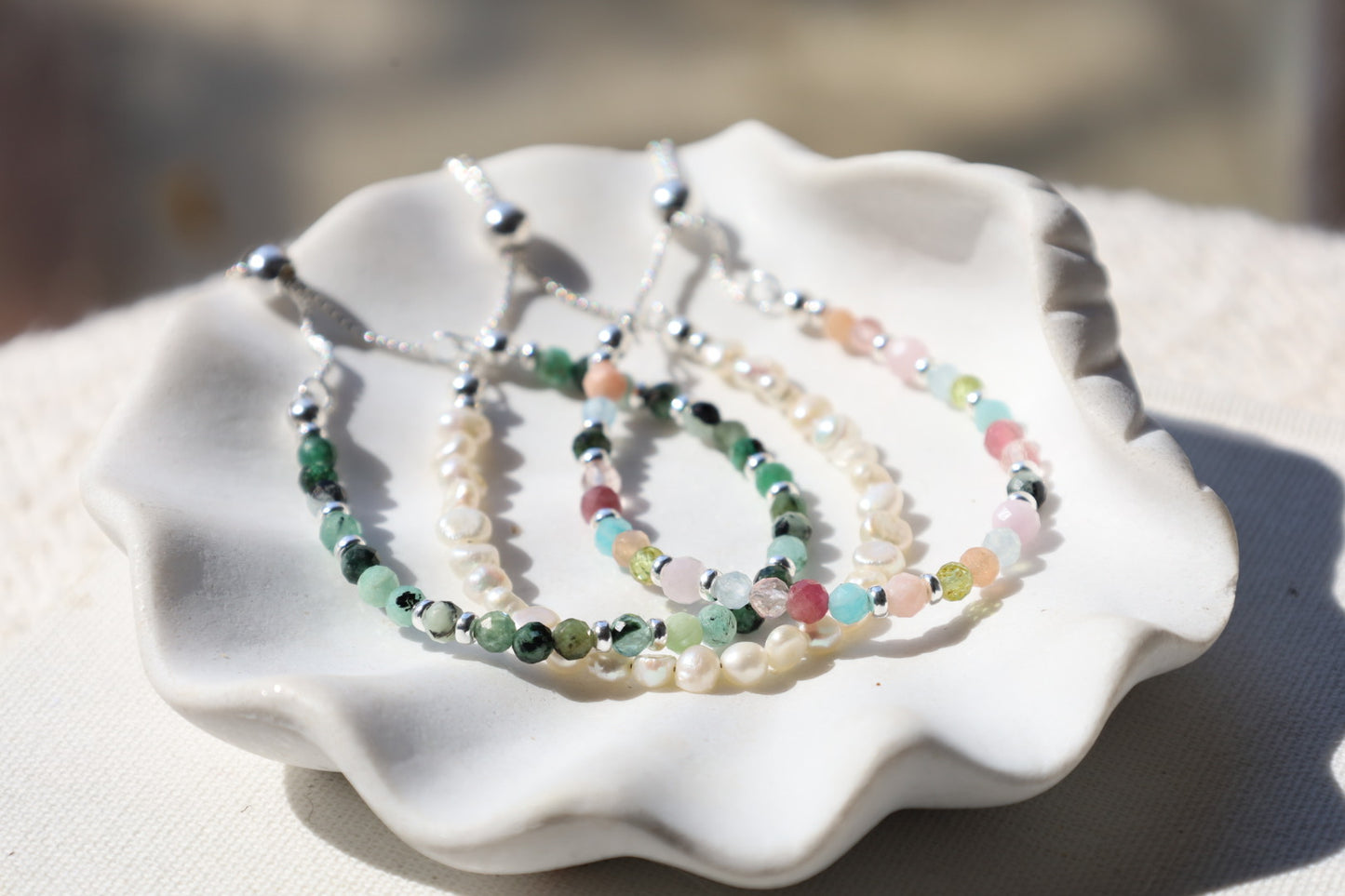 Dainty Emerald Adjustable Bracelet | 925 Sterling Silver | May Birthstone