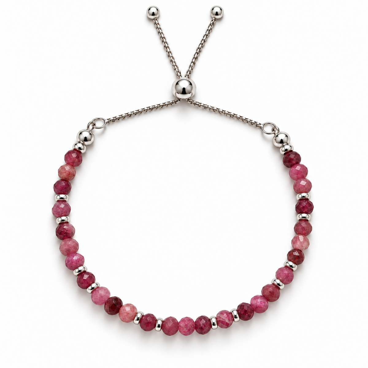 Pink Tourmaline Adjustable Bracelet | October Birthstone