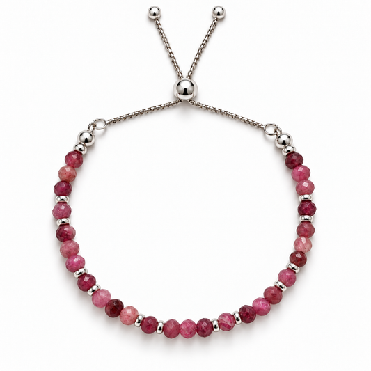 Pink Tourmaline Adjustable Bracelet | October Birthstone