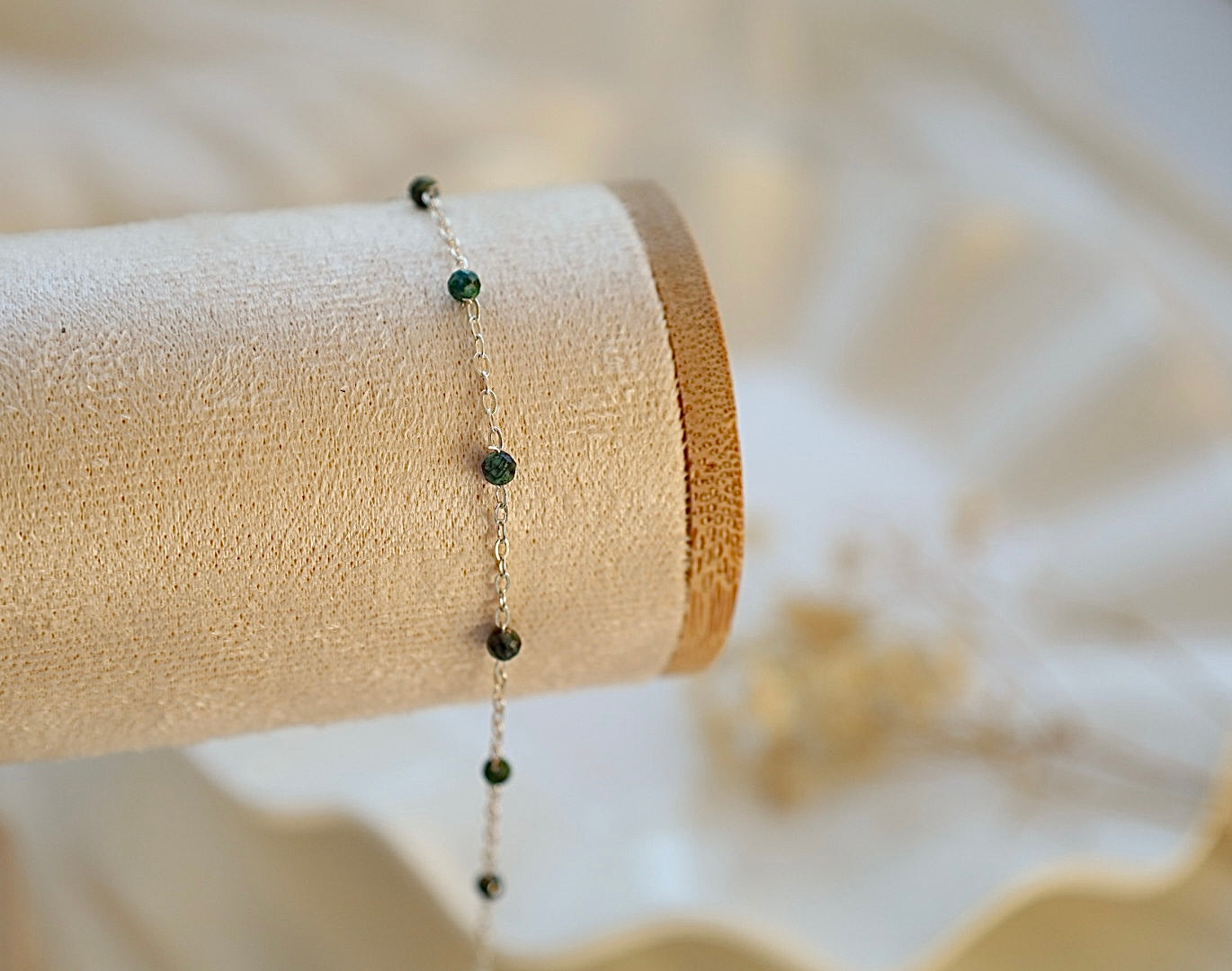 Emerald Bracelet. 925 Sterling Silver. May Birthstone