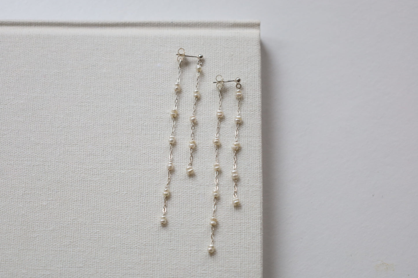Double Dangle Pearl Earrings