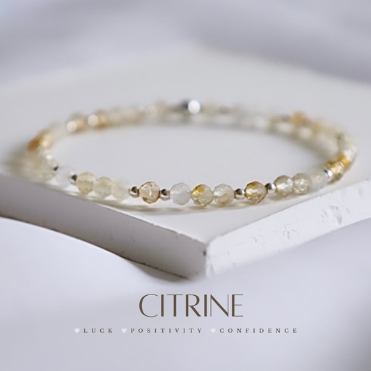 Dainty Citrine Gemstone Bracelet | 925 Sterling Silver