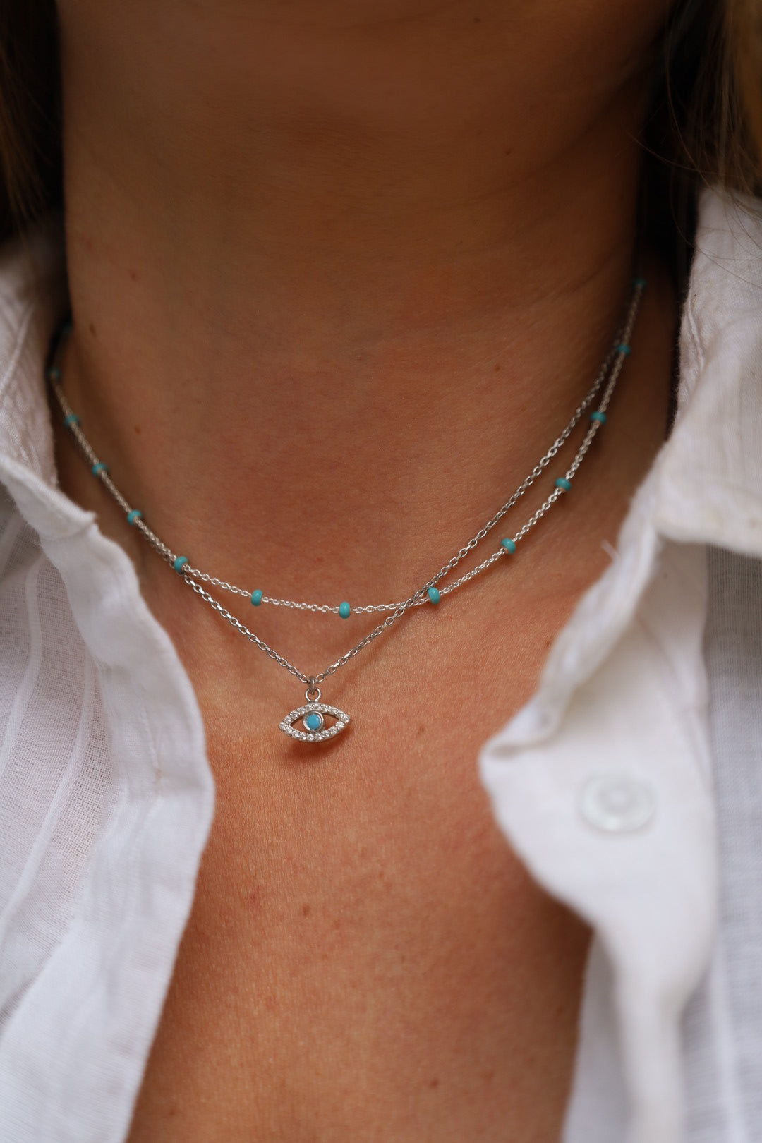 Turquoise Evil Eye Necklace