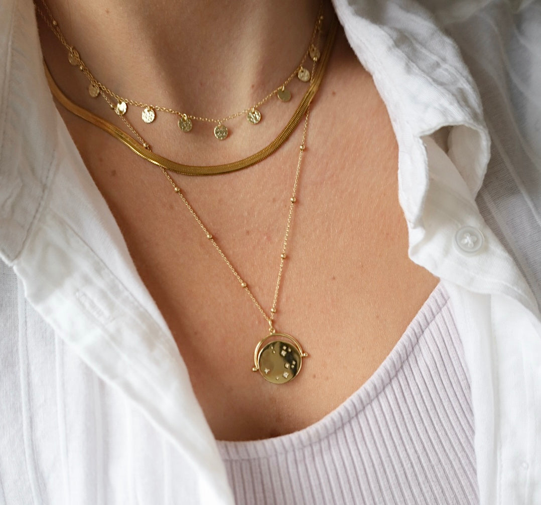 Reflection Disc Necklace- Gold or Sterling Silver