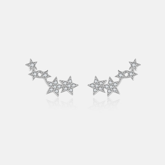 Star Climber Earrings- 925 Sterling Silver | Celestial Ear Crawlers