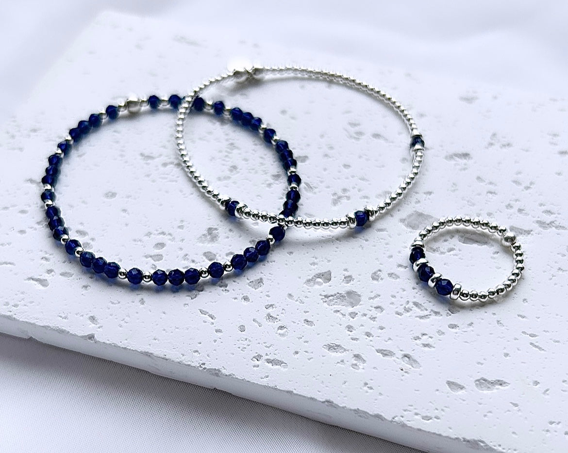 Sappphire Gemstone Bracelet | 925 Sterling Silver | September Birthstone