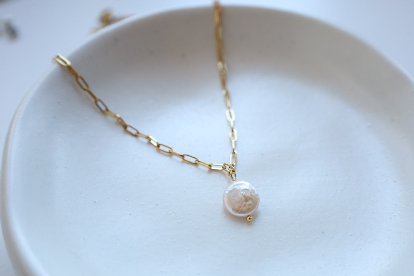 Charlotte Freshwater Pearl Necklace- Gold