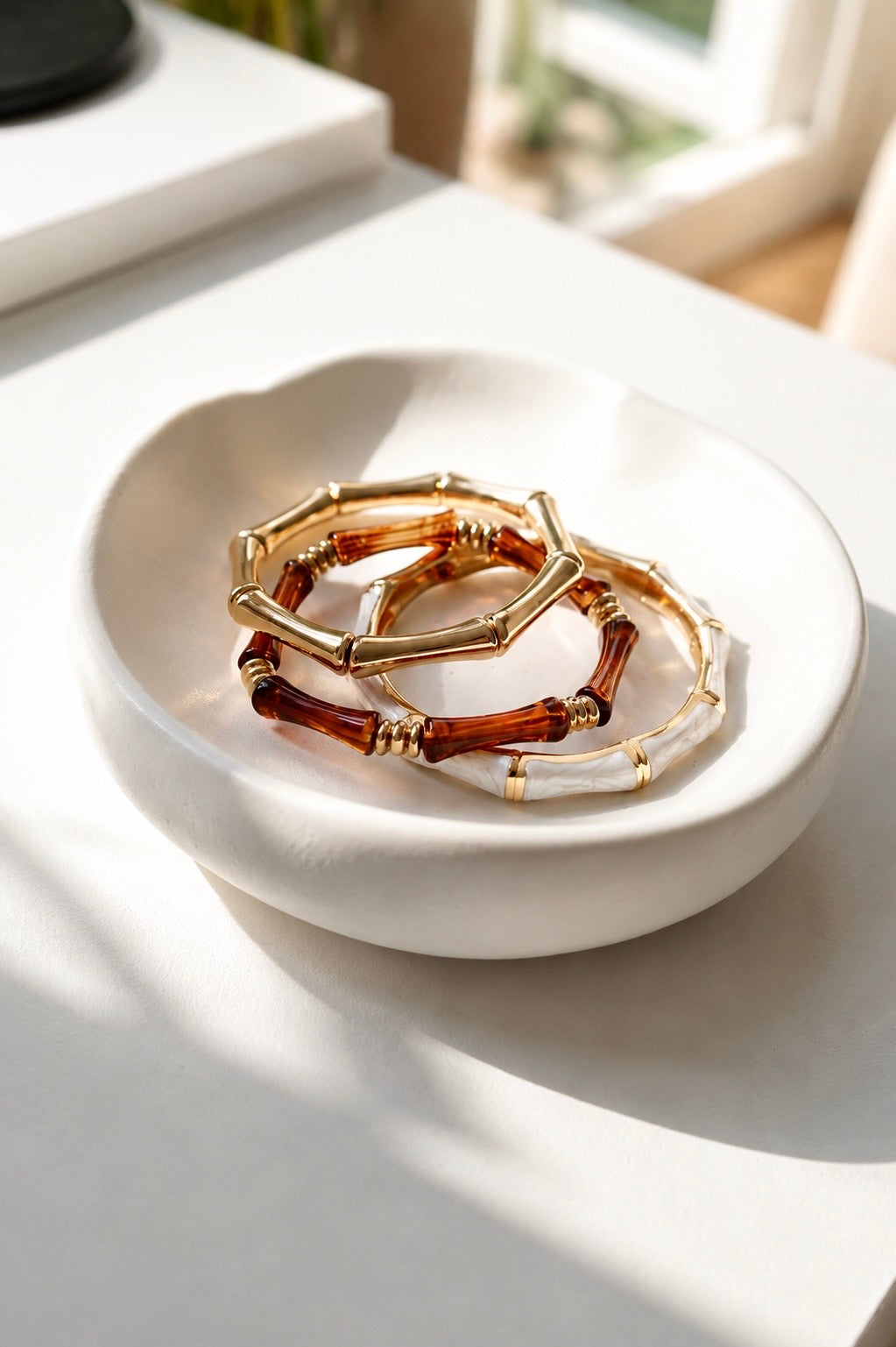 Tortoiseshell Bamboo Bangle Set