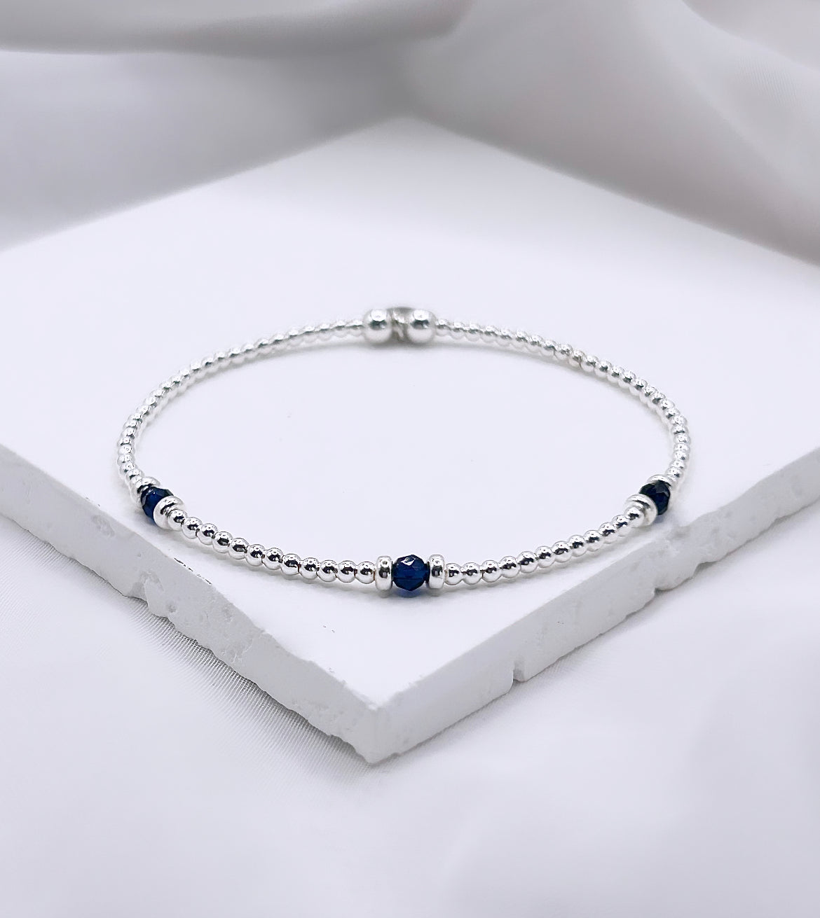 ‘Three Wishes’ Sapphire Bracelet | 925 Sterling Silver | September Birthstone