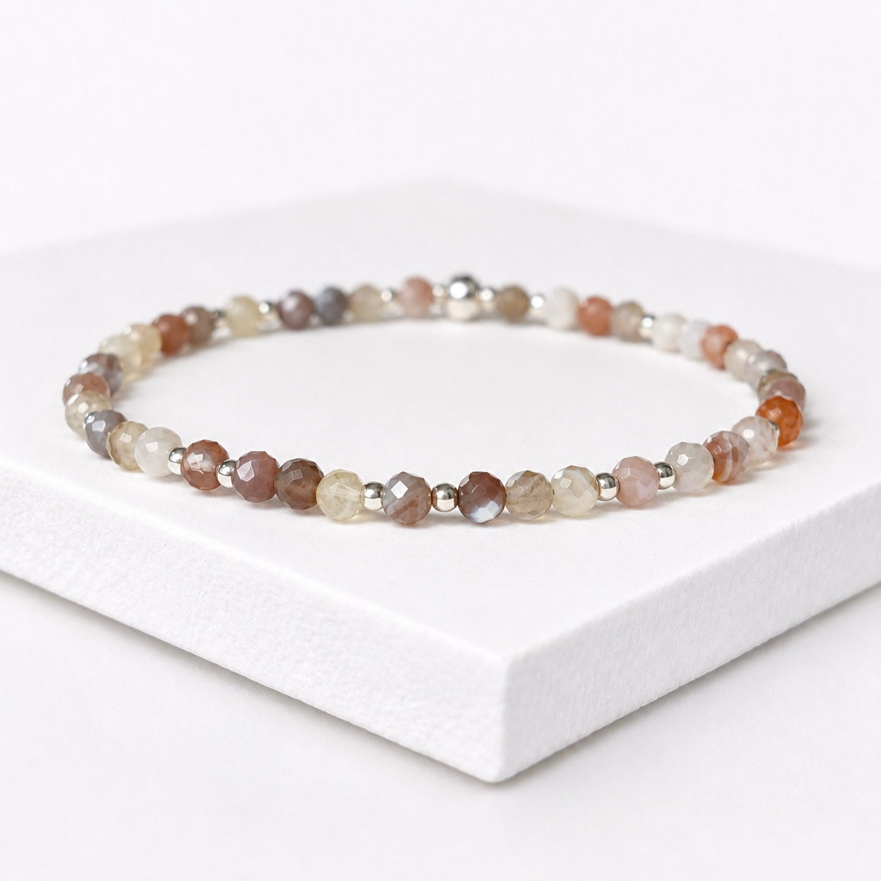 Dainty Botswana Agate Gemstone Bracelet | 925 Sterling Silver