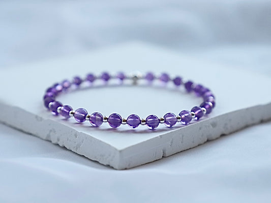 Amethyst Gemstone Bracelet | 925 Sterling Silver