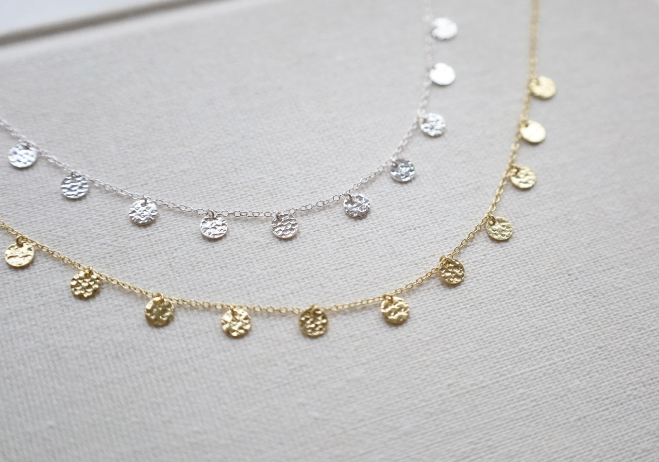 Reflection Disc Necklace- Gold or Sterling Silver
