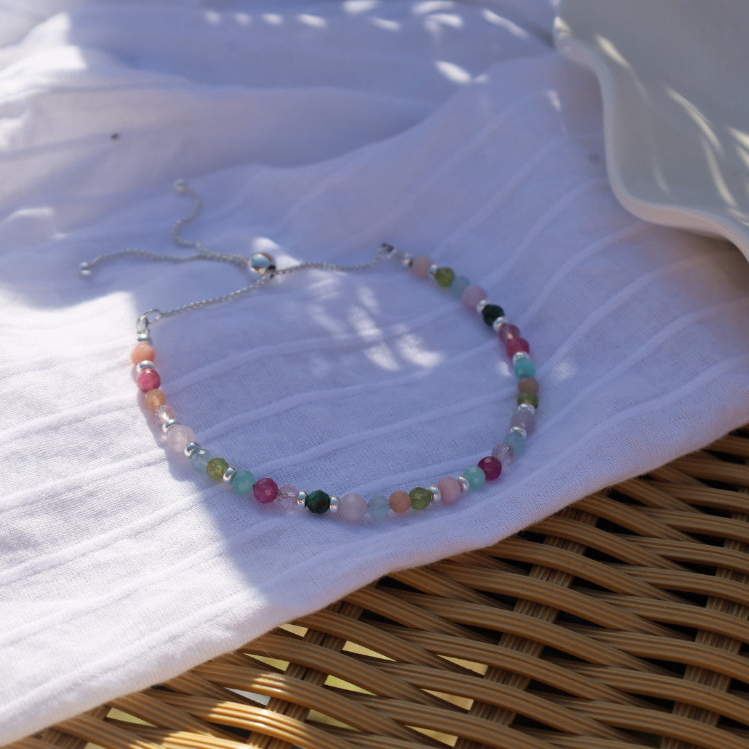 ‘Limited Addition’ Spring Gemstone Adjustable Bracelet | 925 Sterling Silver
